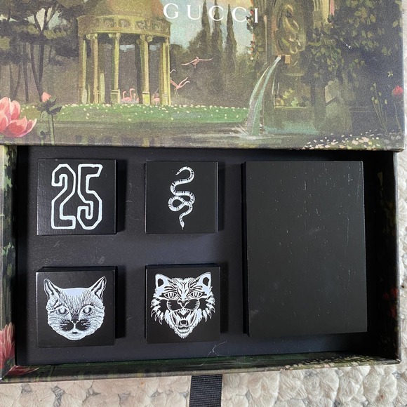 GUCCI Tiger Cat Ink Stamps Collection RARE! NEW Gift Drawer Box Anger Forest - Picture 4 of 7
